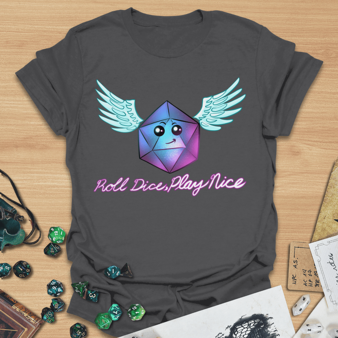 Roll Dice Play Nice Wings T-Shirt