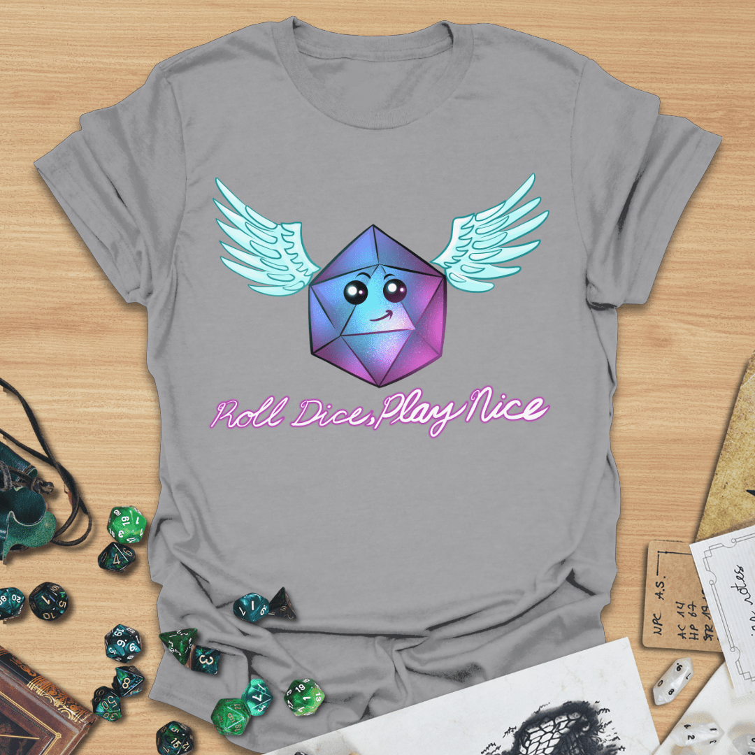 Roll Dice Play Nice Wings T-Shirt