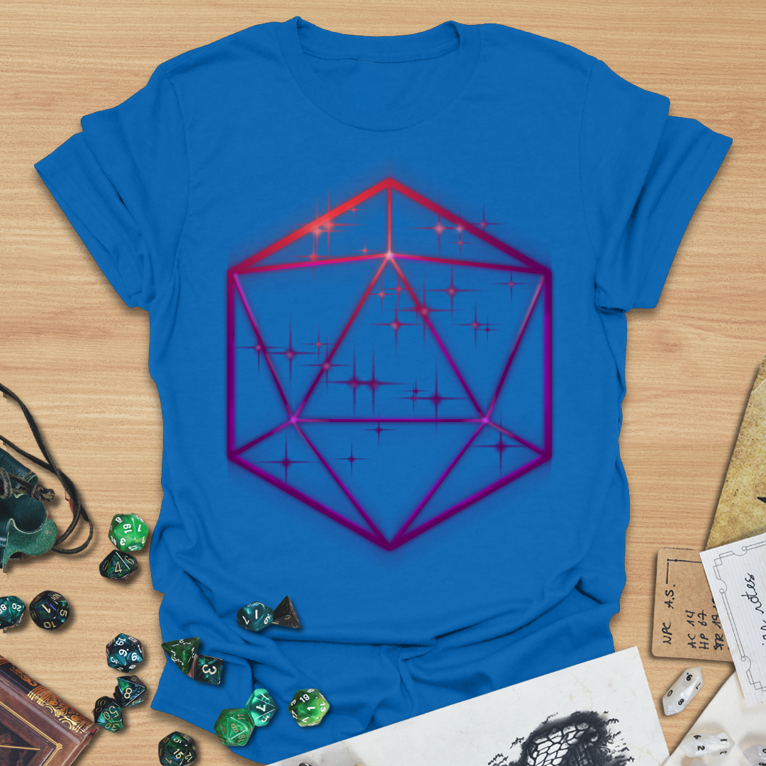 D20 Shapes Purple Stars T-Shirt
