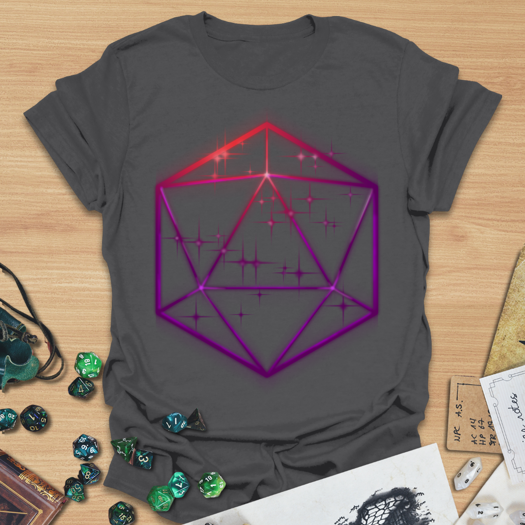 D20 Shapes Purple Stars T-Shirt