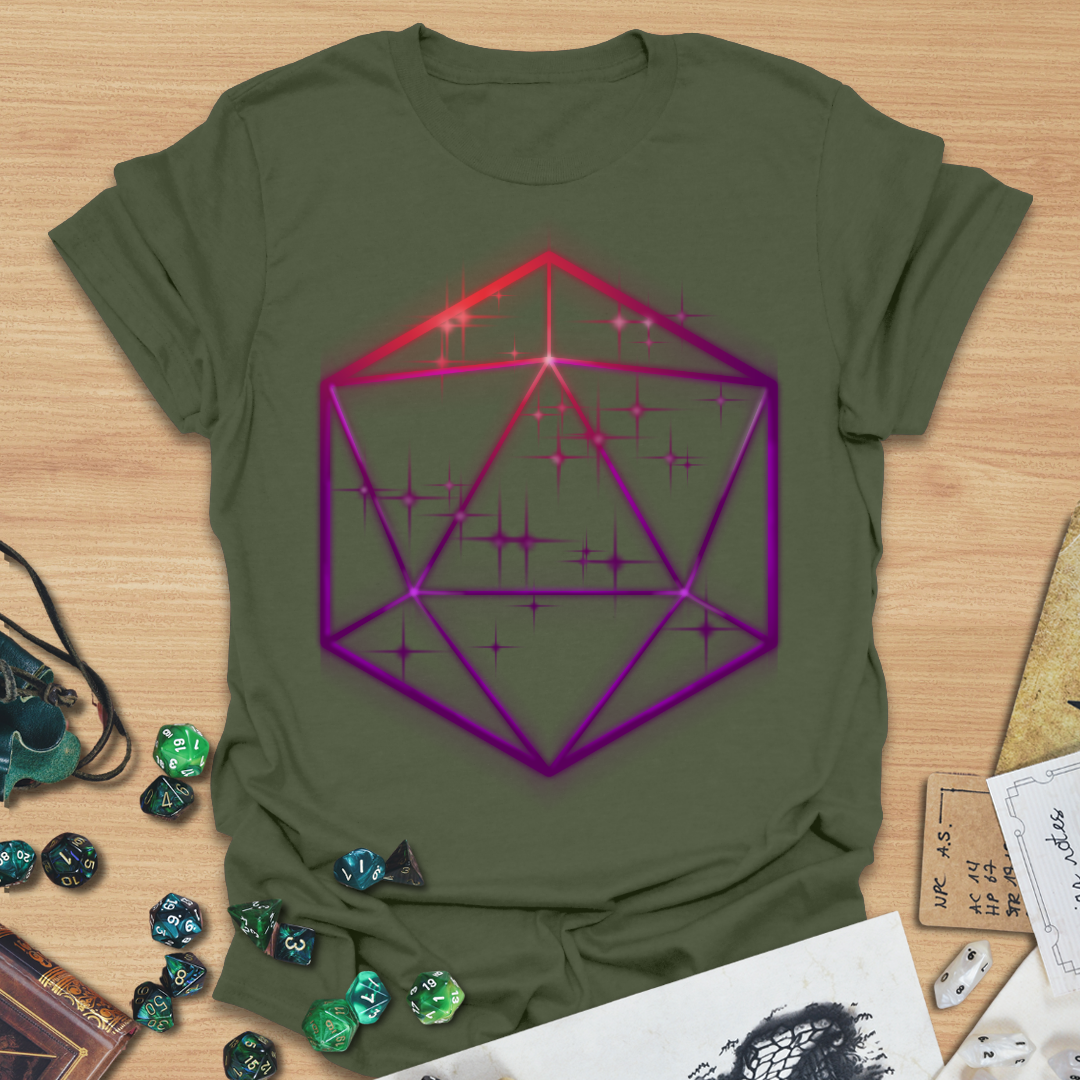 D20 Shapes Purple Stars T-Shirt