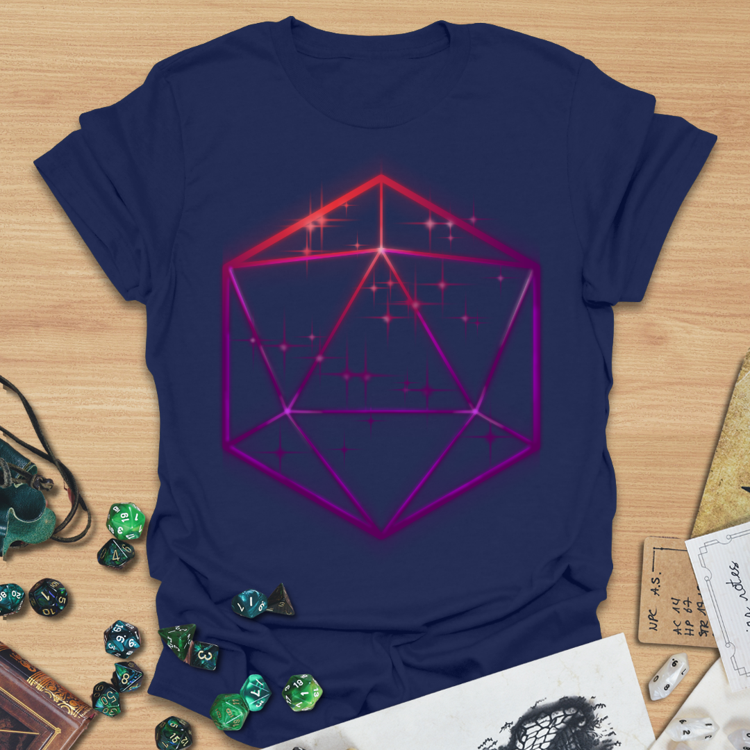 D20 Shapes Purple Stars T-Shirt