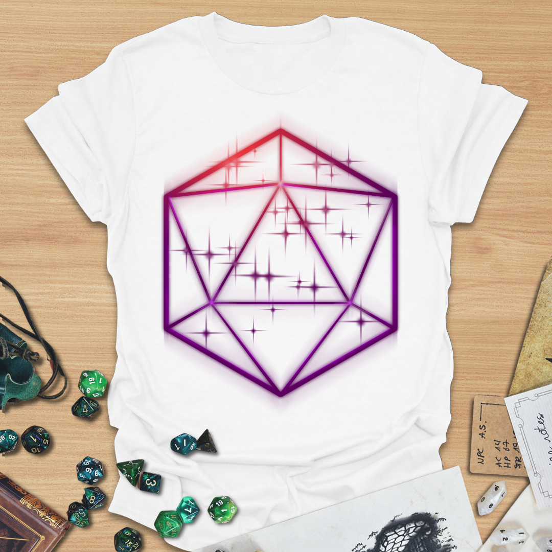 D20 Shapes Purple Stars T-Shirt