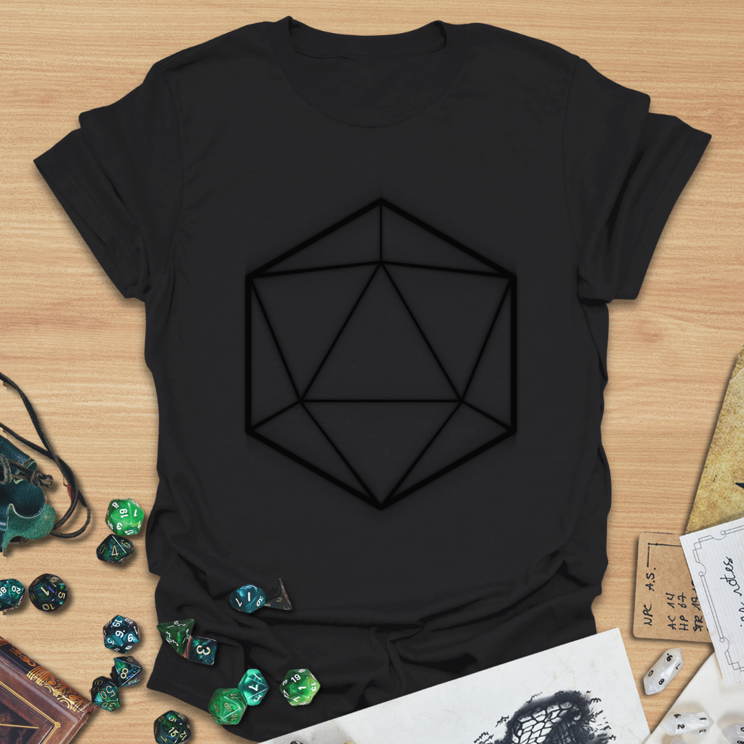 D20 Shapes Black T-Shirt