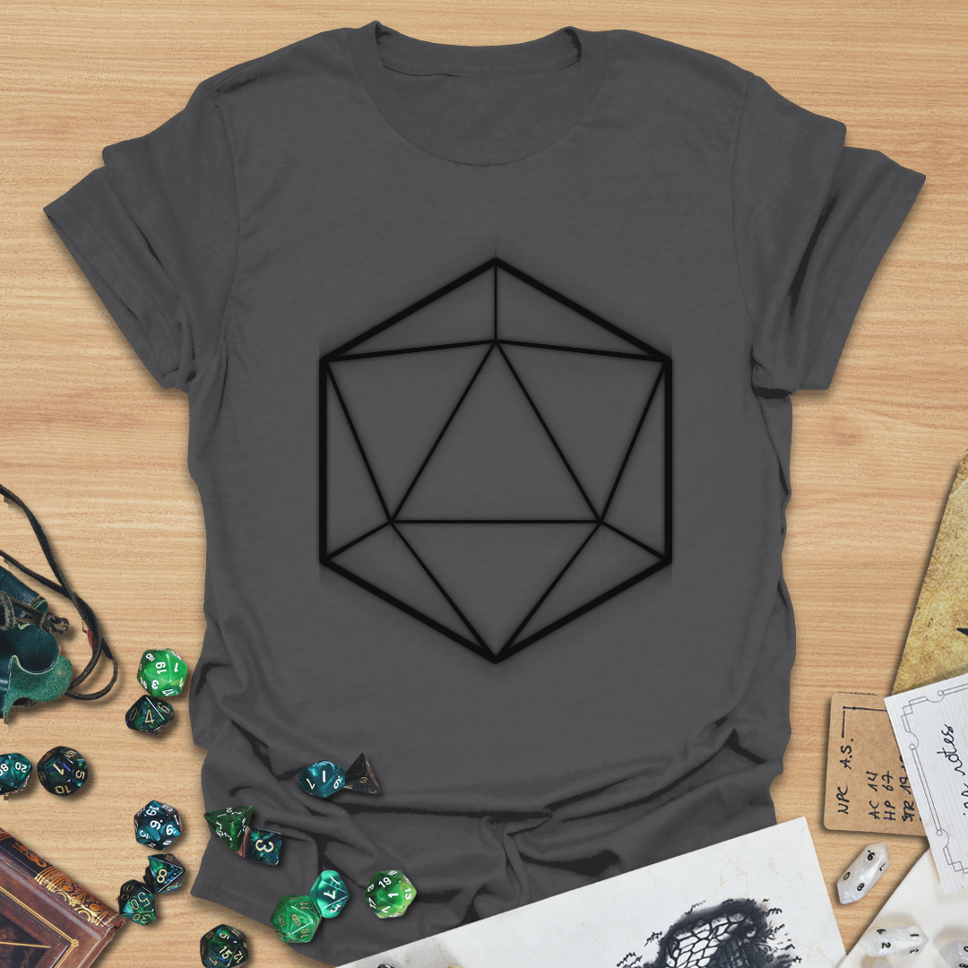 D20 Shapes Black T-Shirt