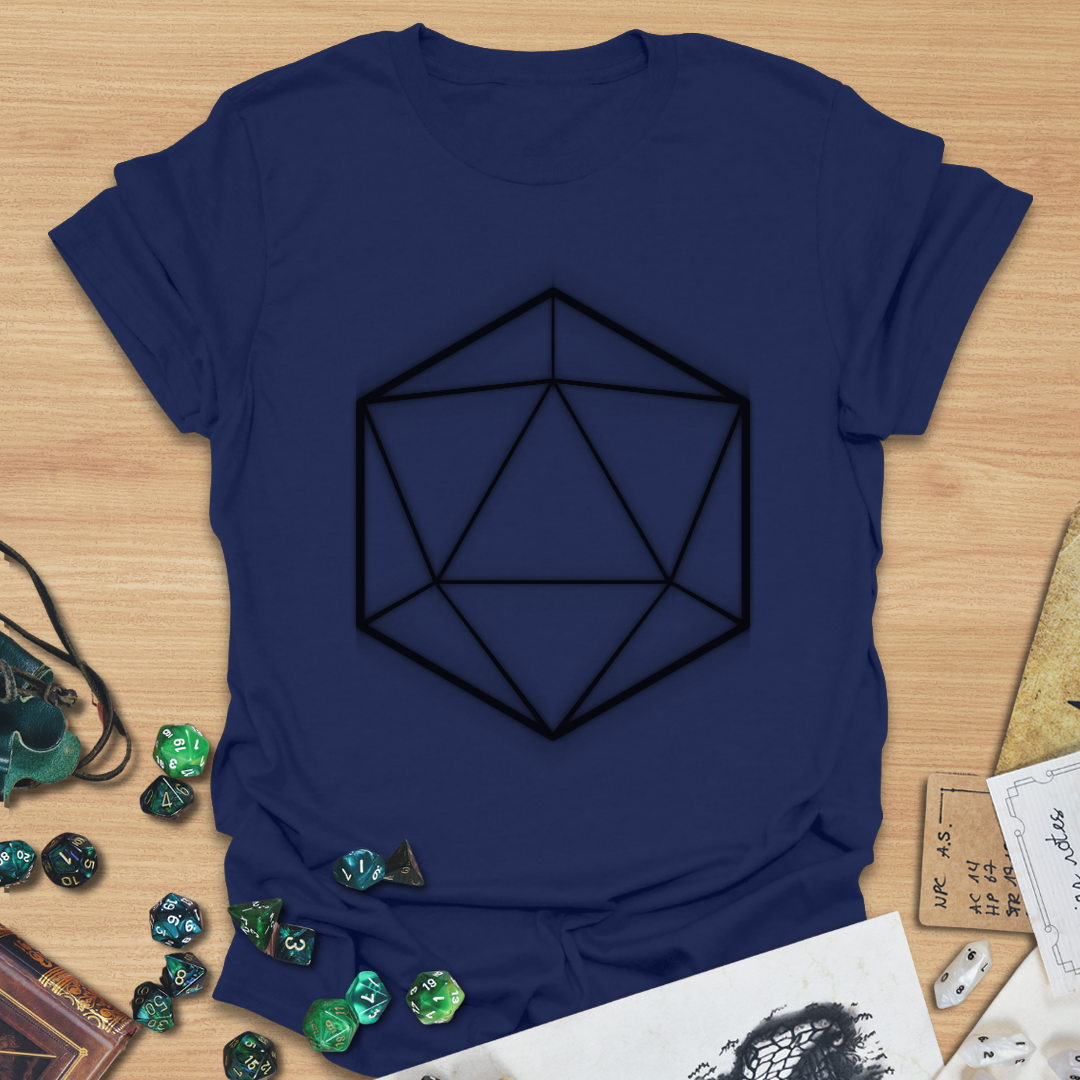 D20 Shapes Black T-Shirt
