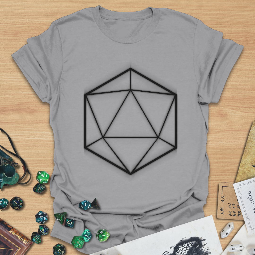 D20 Shapes Black T-Shirt