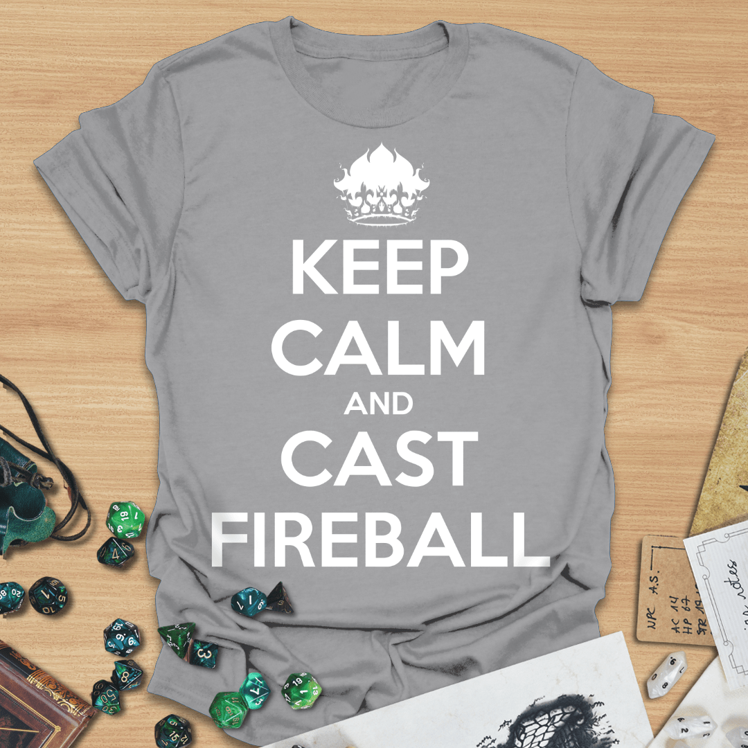 Keep Calm And Cast Fireball TXT T-Shirt