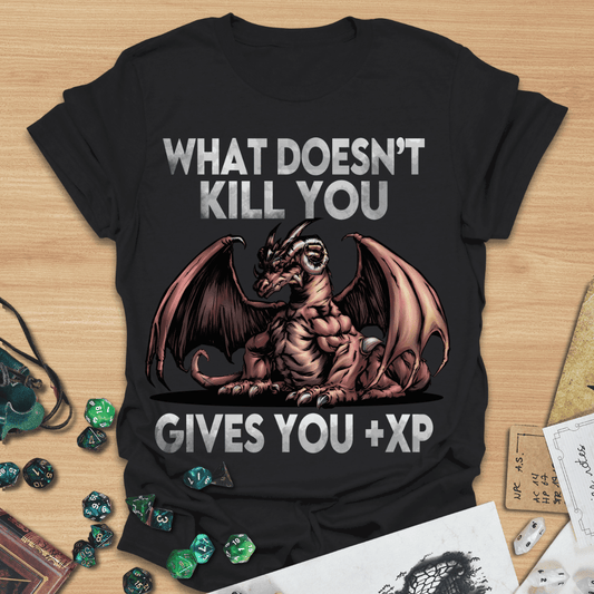 What Doesn't Kill You Gives You +XP Comic Style Dragon T-Shirt