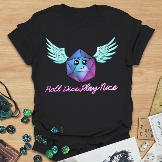 Roll Dice Play Nice Wings T-Shirt