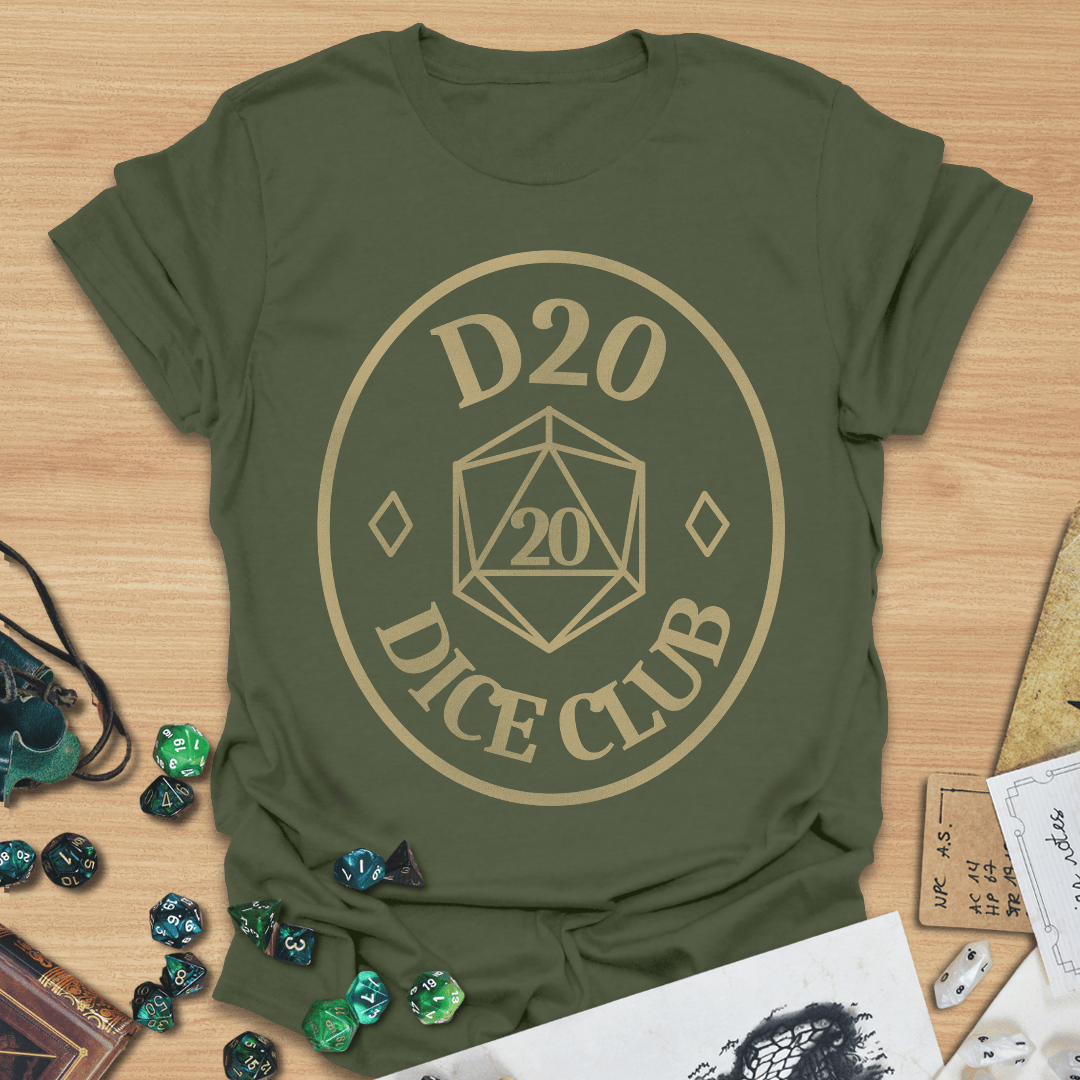 D20 Dice Club Retro T-Shirt