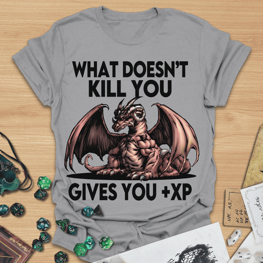 What Doesn't Kill You Gives You +XP Comic Style Dragon T-Shirt